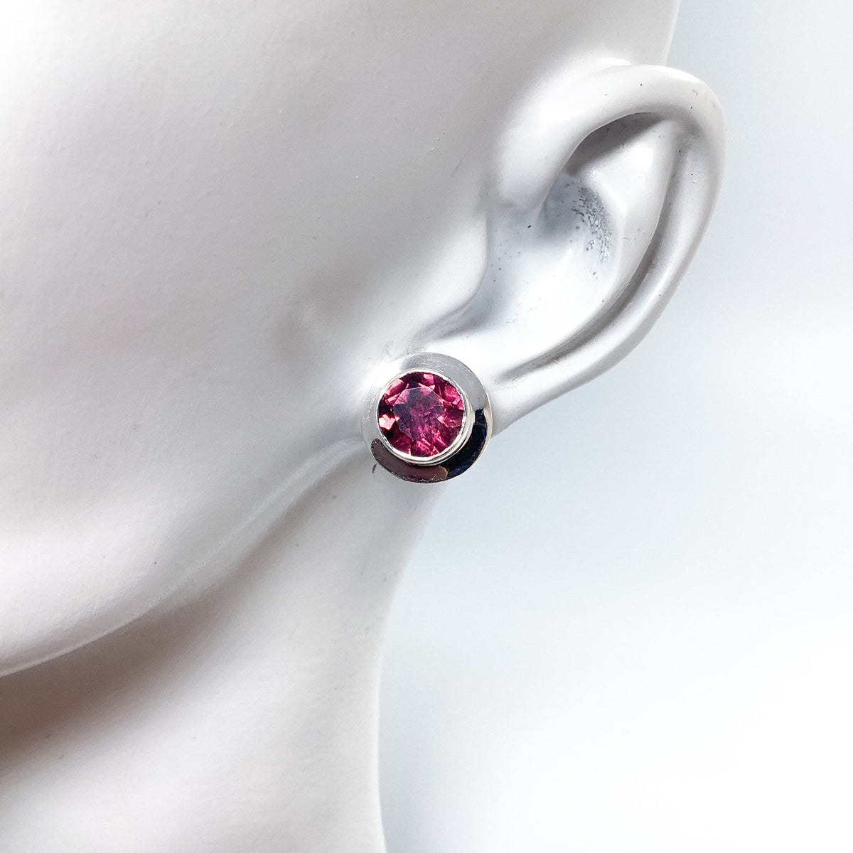 Pink Tourmaline Stud Earrings-Rocks and Gems Canada