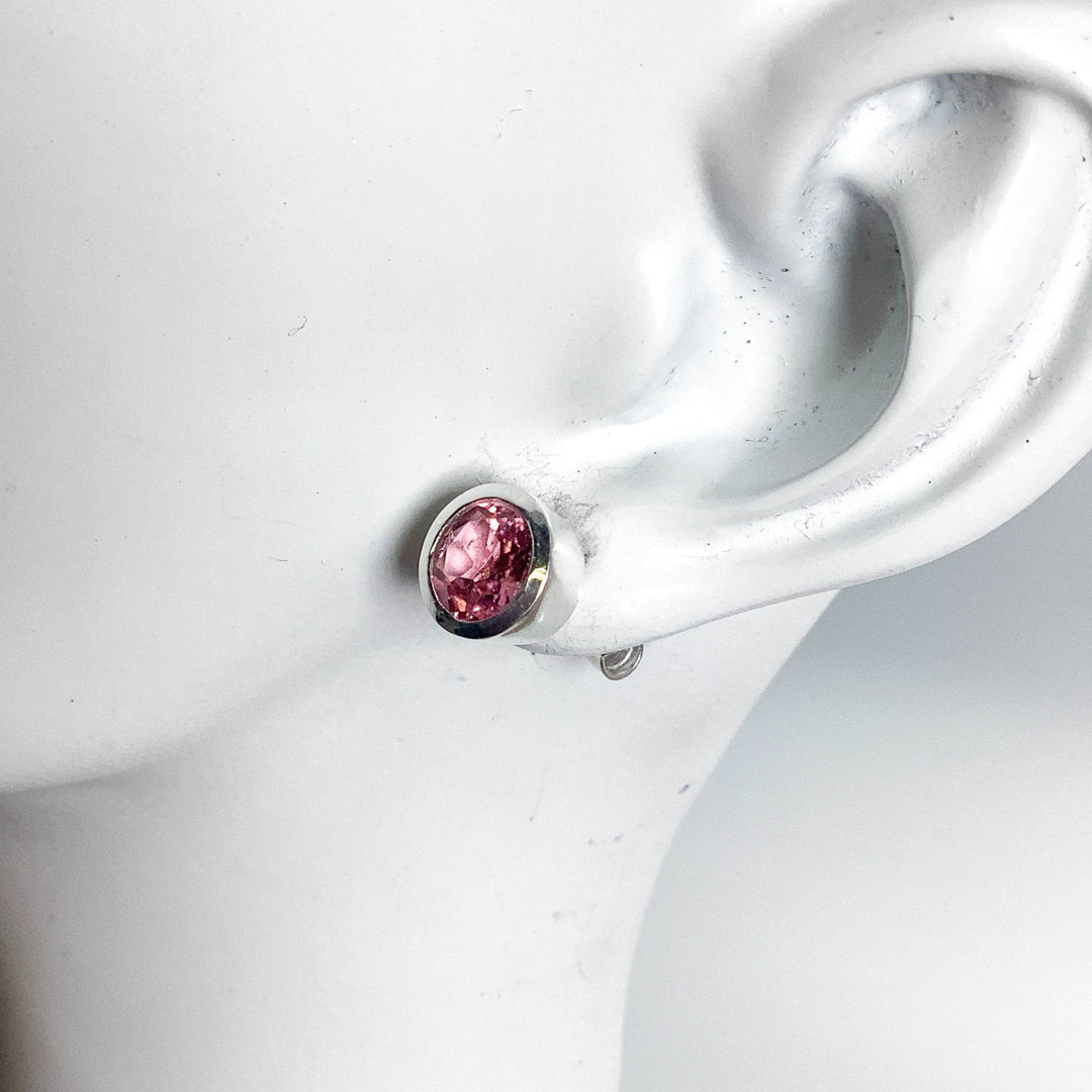 Pink Tourmaline Stud Earrings-Rocks and Gems Canada