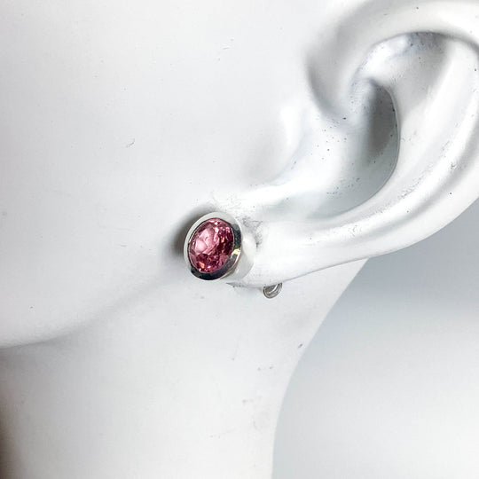 Pink Tourmaline Stud Earrings-Rocks and Gems Canada