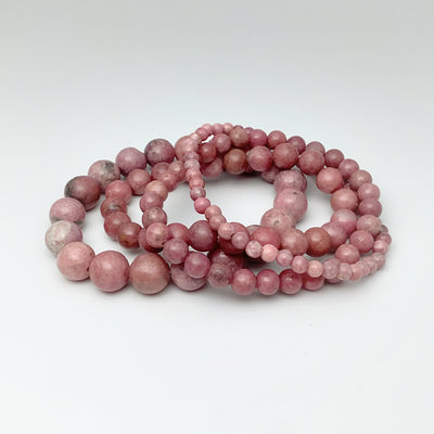 Pink Rhodonite Beaded Bracelet