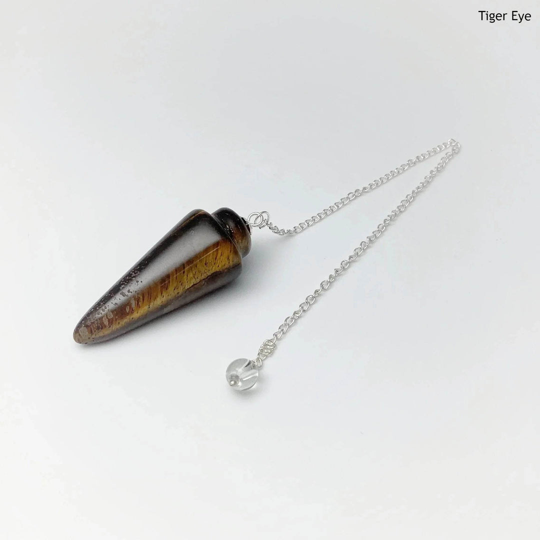 Polished Gemstone Pendulum with Quartz Bead-Rocks and Gems Canada