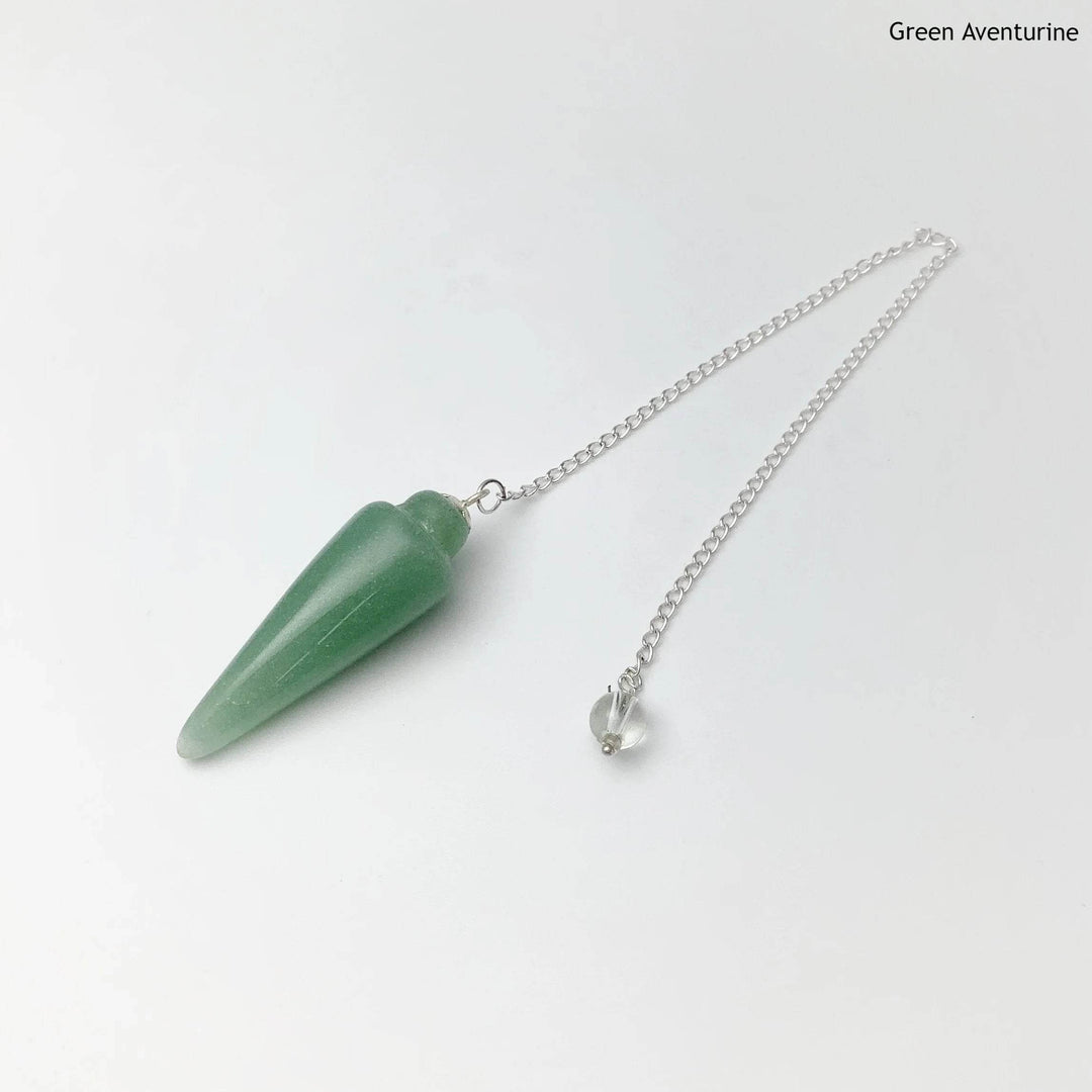 Polished Gemstone Pendulum with Quartz Bead-Rocks and Gems Canada