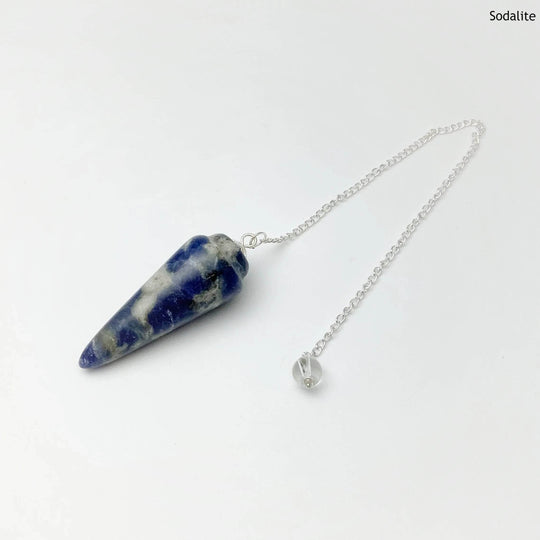 Polished Gemstone Pendulum with Quartz Bead-Rocks and Gems Canada