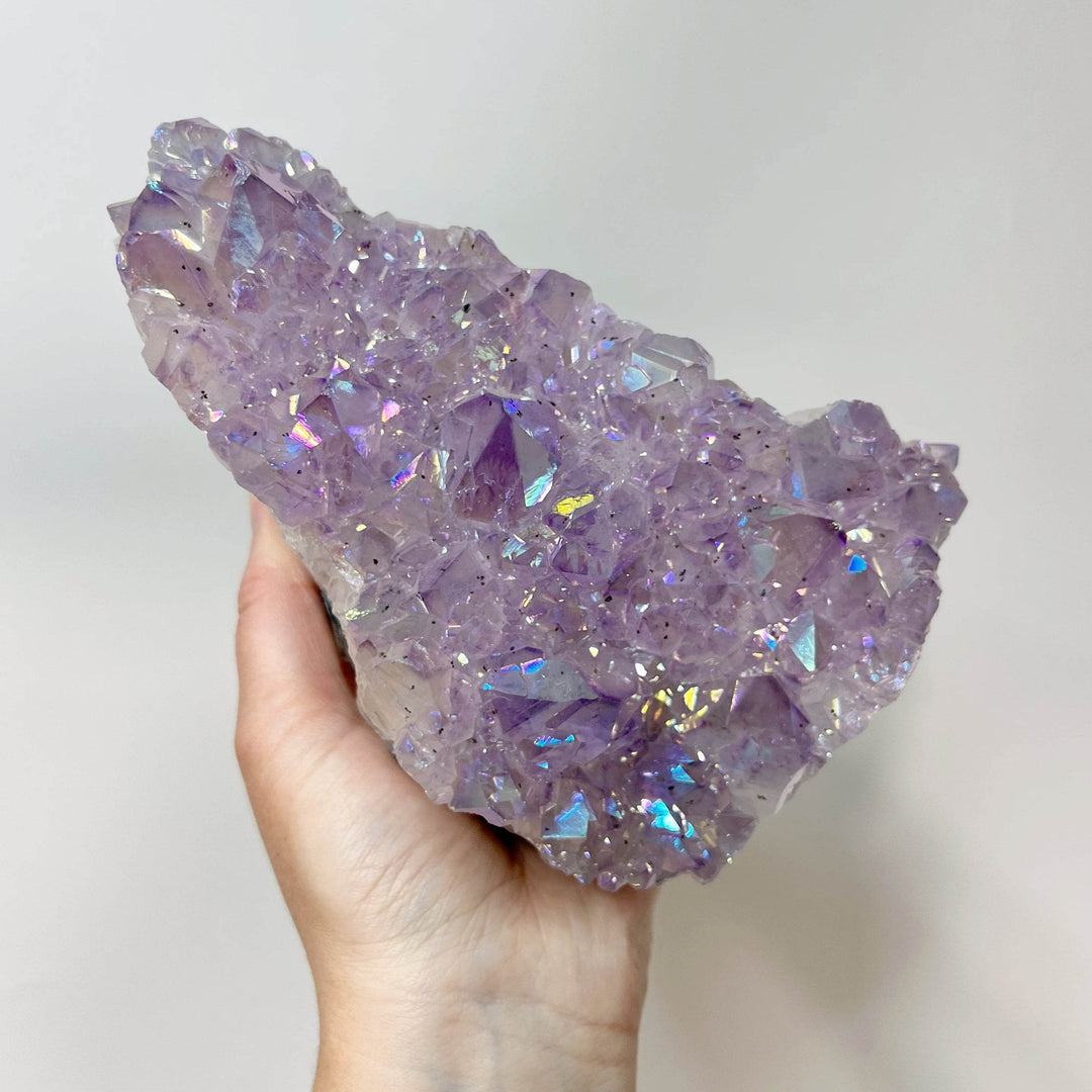 Rainbow Amethyst Druze Cluster Stand Up-Rocks and Gems Canada