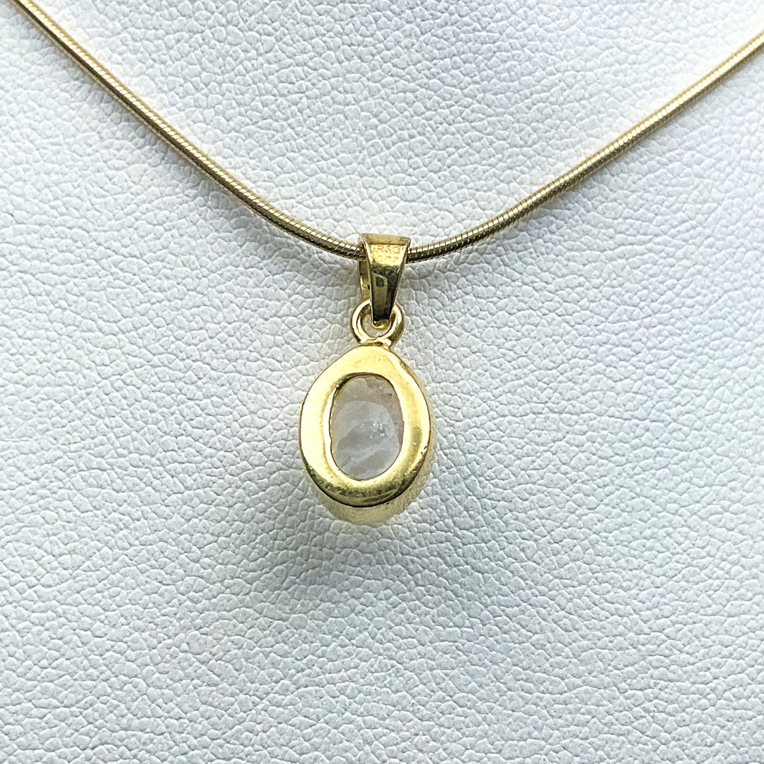 Rainbow Moonstone Gold Finish Pendant-Rocks and Gems Canada