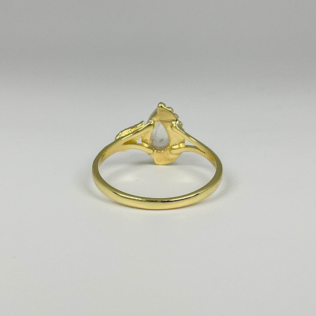Rainbow Moonstone Gold Plated Ring-Rocks and Gems Canada