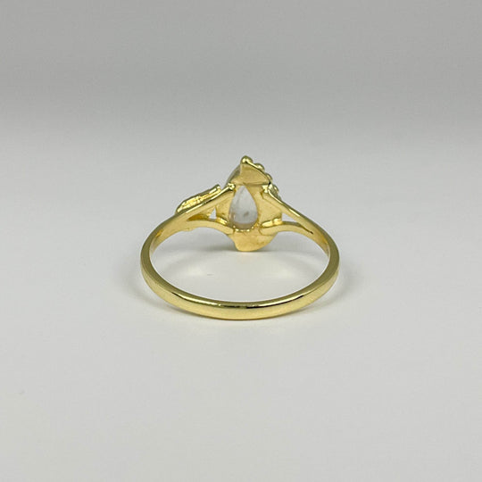 Rainbow Moonstone Gold Plated Ring-Rocks and Gems Canada