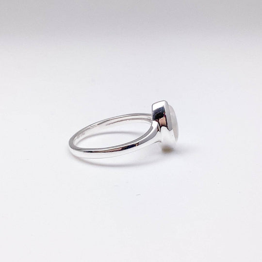 Rainbow Moonstone Heart Ring-Rocks and Gems Canada