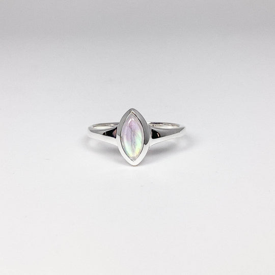 Rainbow Moonstone Heart Ring-Rocks and Gems Canada