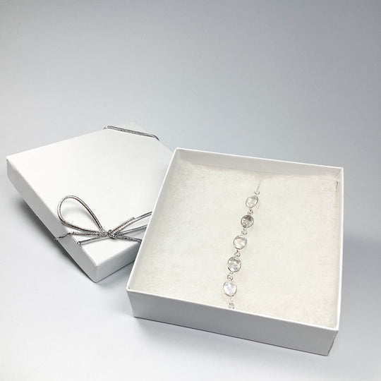 Rainbow Moonstone Sterling Silver Bracelet-Rocks and Gems Canada
