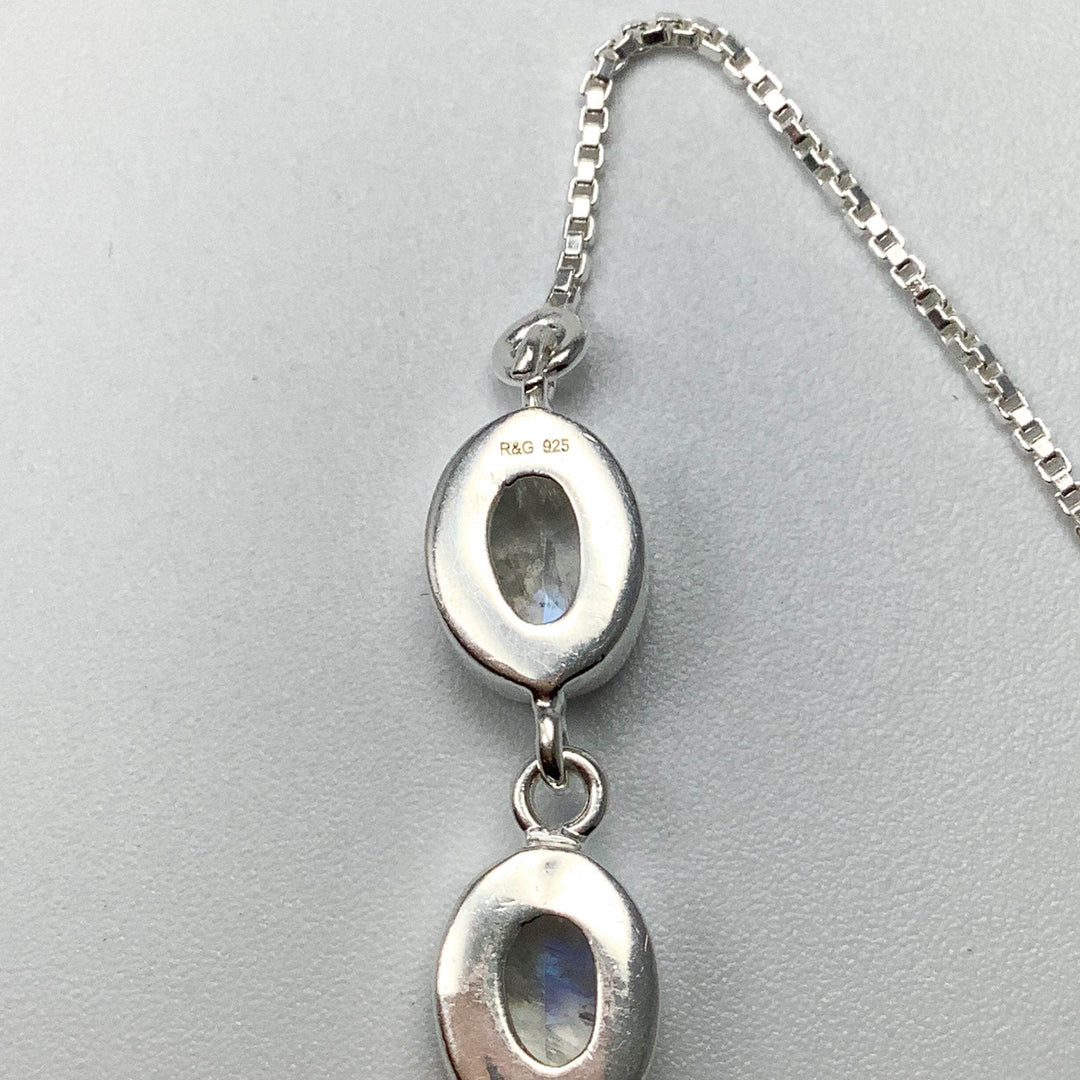 Rainbow Moonstone Sterling Silver Bracelet-Rocks and Gems Canada
