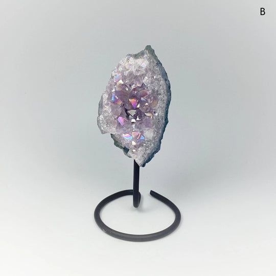 Rainbow Amethyst Druze Cluster On Stand - Rocks and Gems Canada