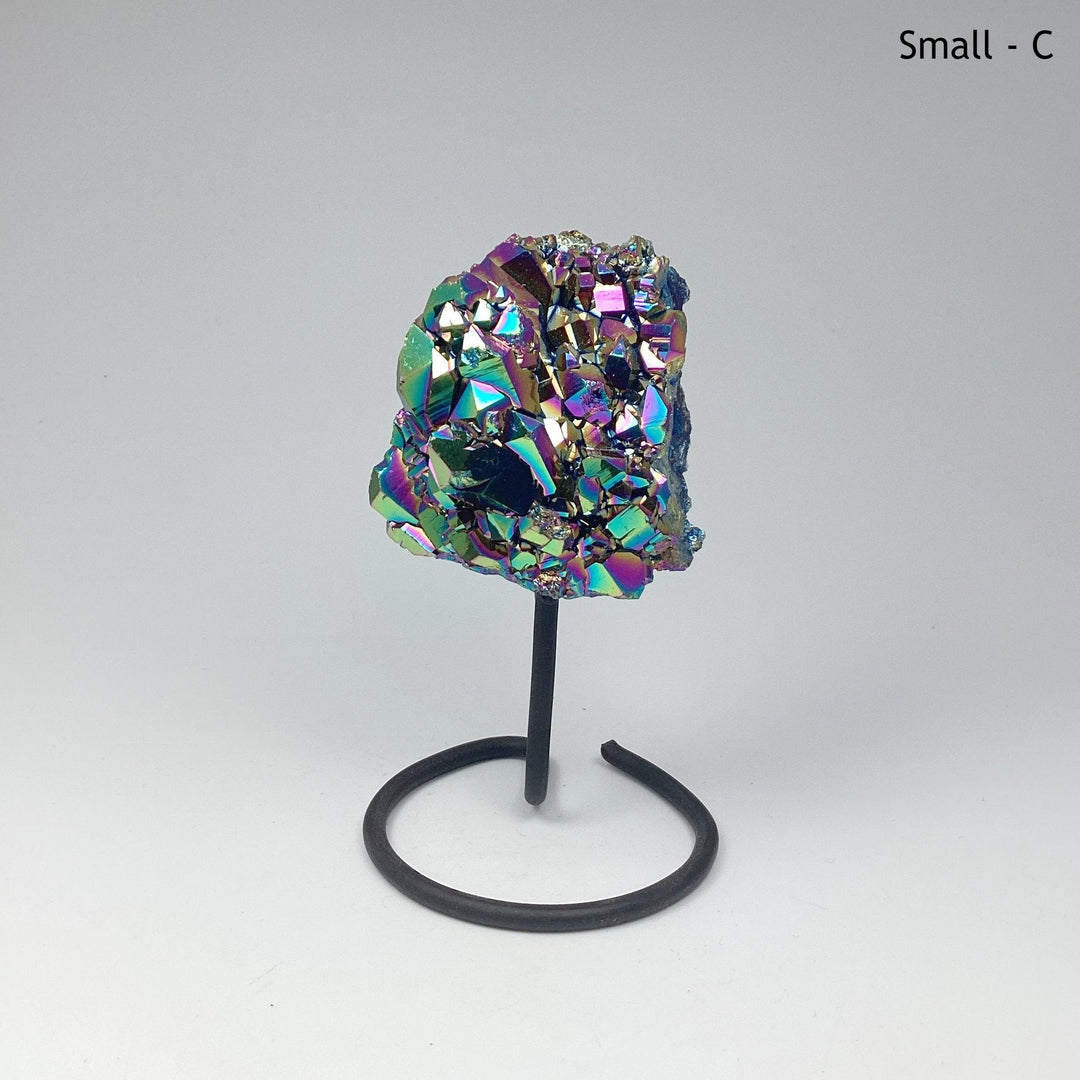 Rainbow Amethyst Druze Cluster On Stand - Rocks and Gems Canada