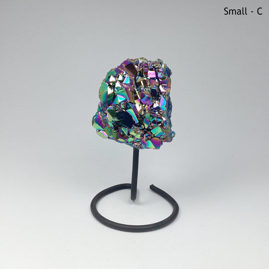 Rainbow Amethyst Druze Cluster On Stand - Rocks and Gems Canada