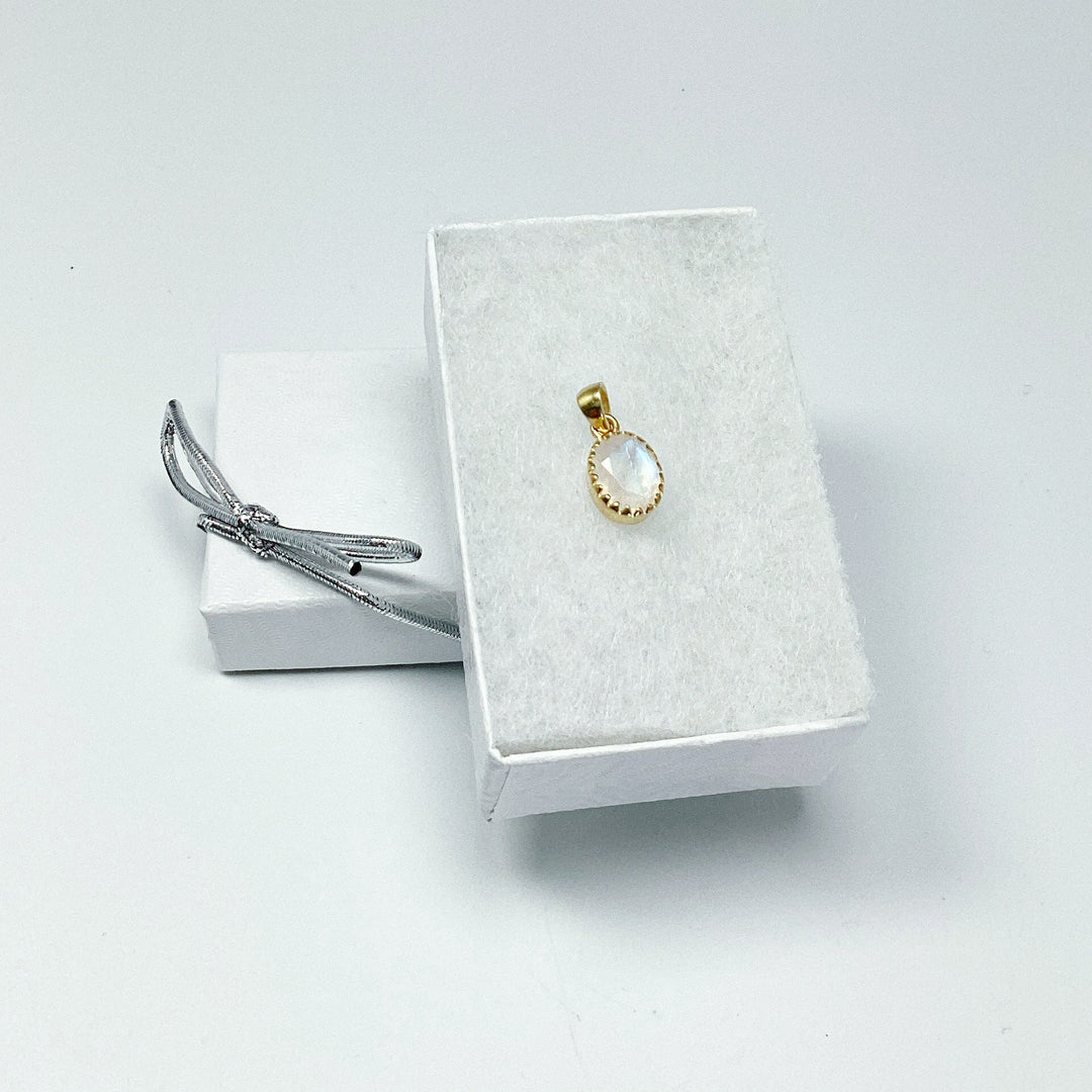 Rainbow Moonstone Gold Finish Pendant - Rocks and Gems Canada