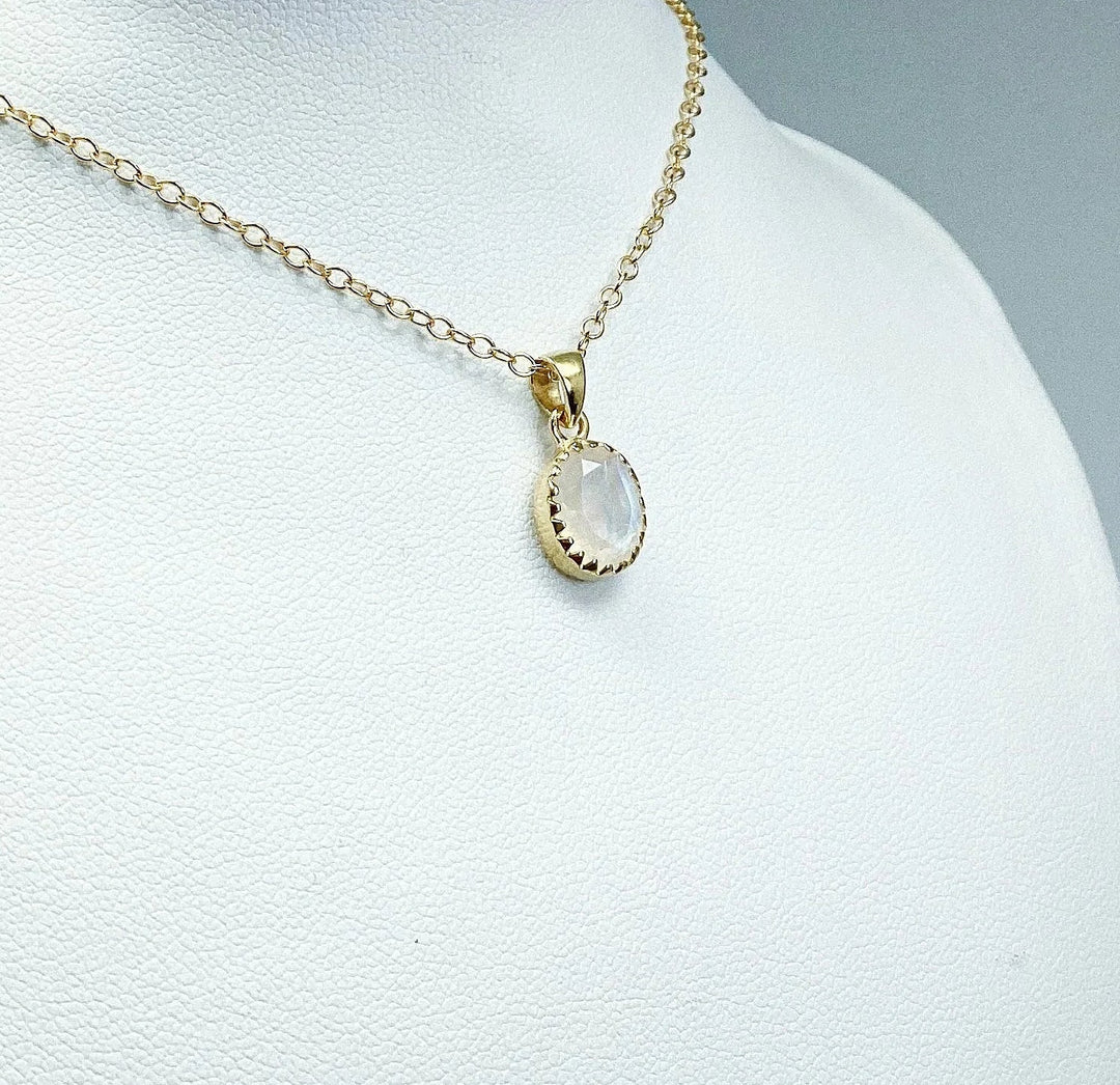 Rainbow Moonstone Gold Finish Pendant - Rocks and Gems Canada