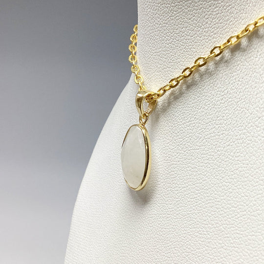 Rainbow Moonstone Gold Finish Pendant - Rocks and Gems Canada
