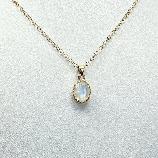 Rainbow Moonstone Gold Finish Pendant - Rocks and Gems Canada
