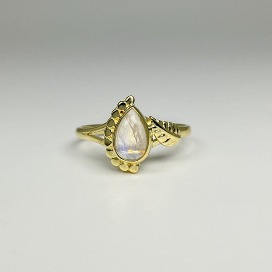 Rainbow Moonstone Ring - Rocks and Gems Canada