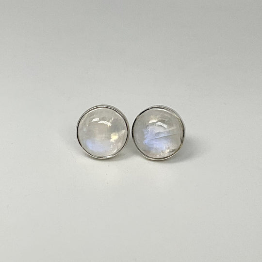 Rainbow Moonstone Stud Earrings - Rocks and Gems Canada