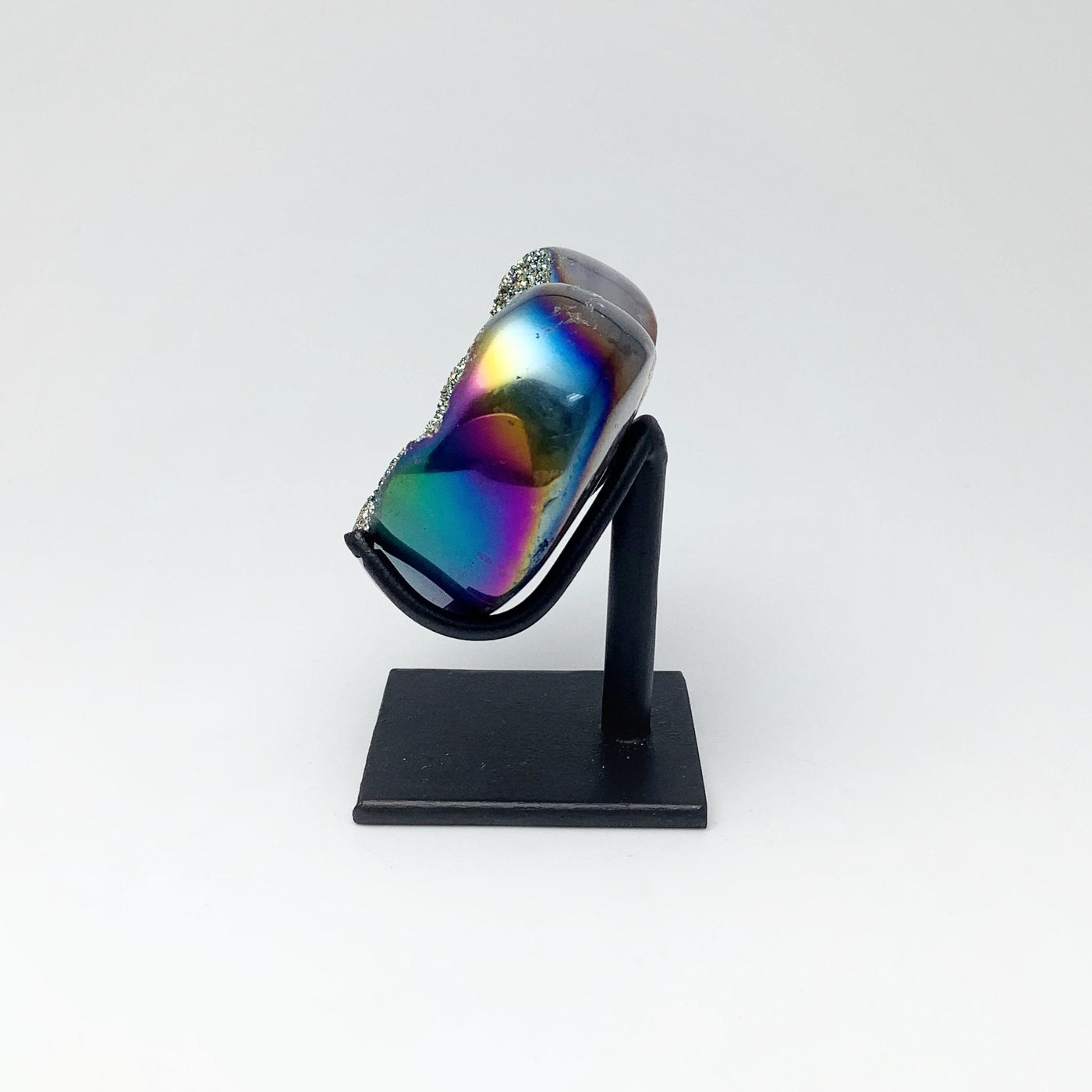 Rainbow Quartz Heart on Stand