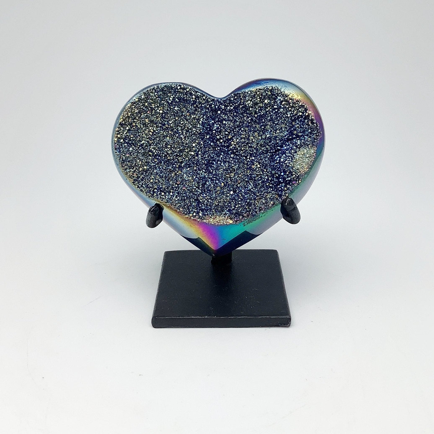 Rainbow Quartz Heart on Stand