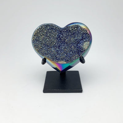 Rainbow Quartz Heart on Stand