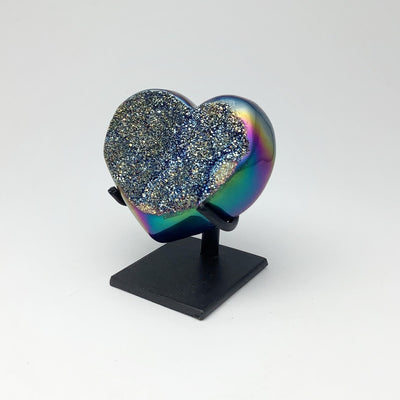 Rainbow Quartz Heart on Stand