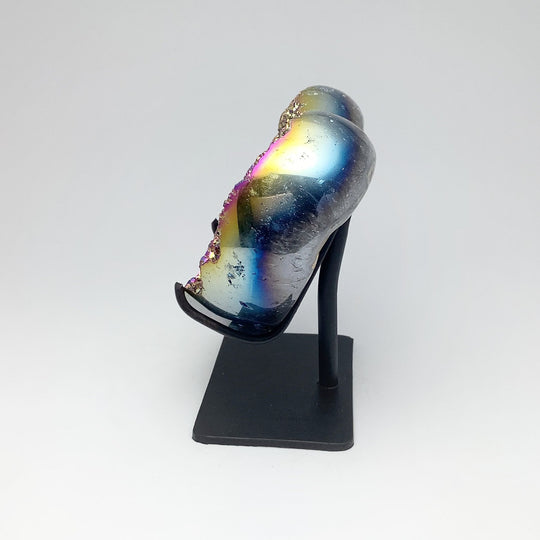 Titanium Quartz Heart on Stand - Rocks and Gems Canada