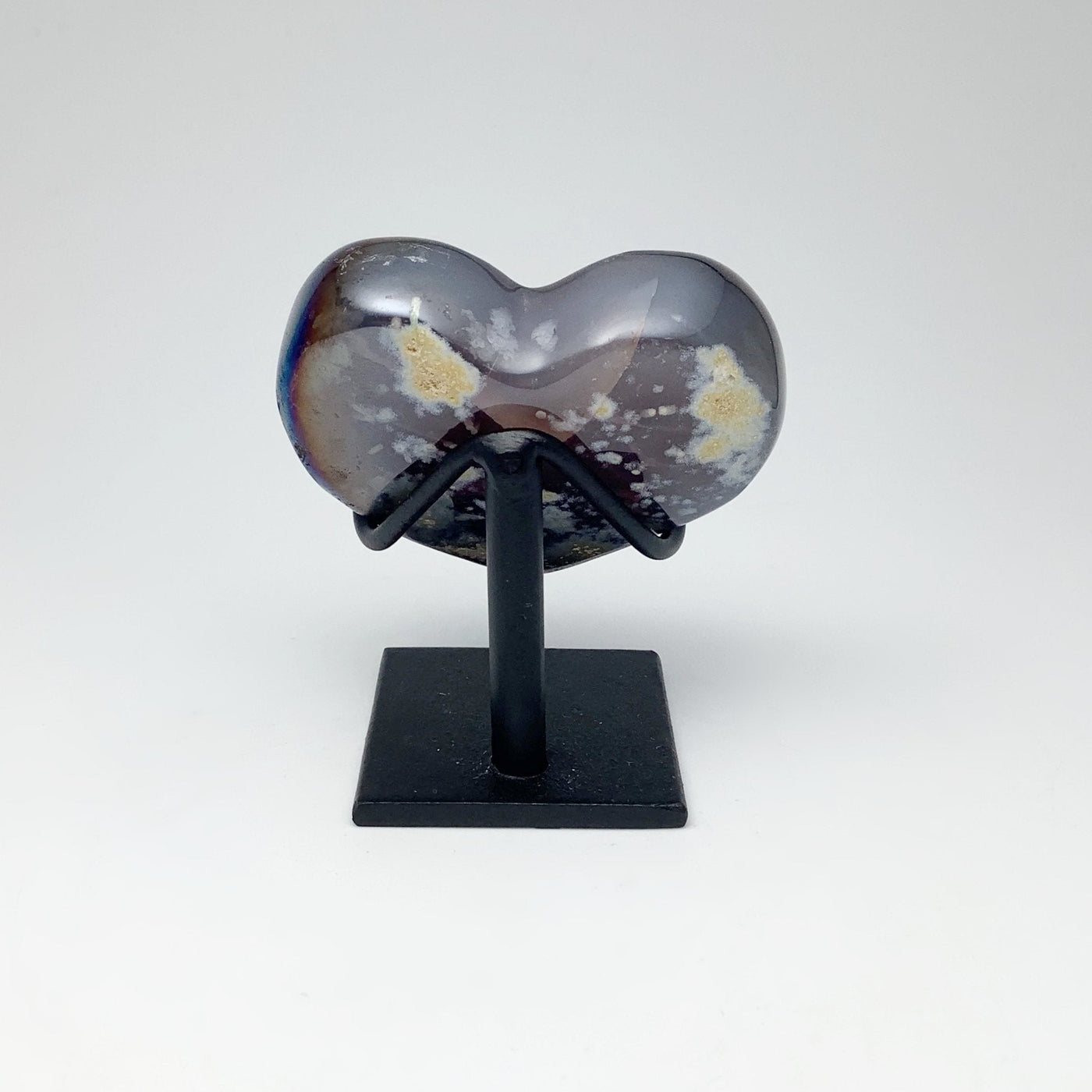 Rainbow Quartz Heart on Stand