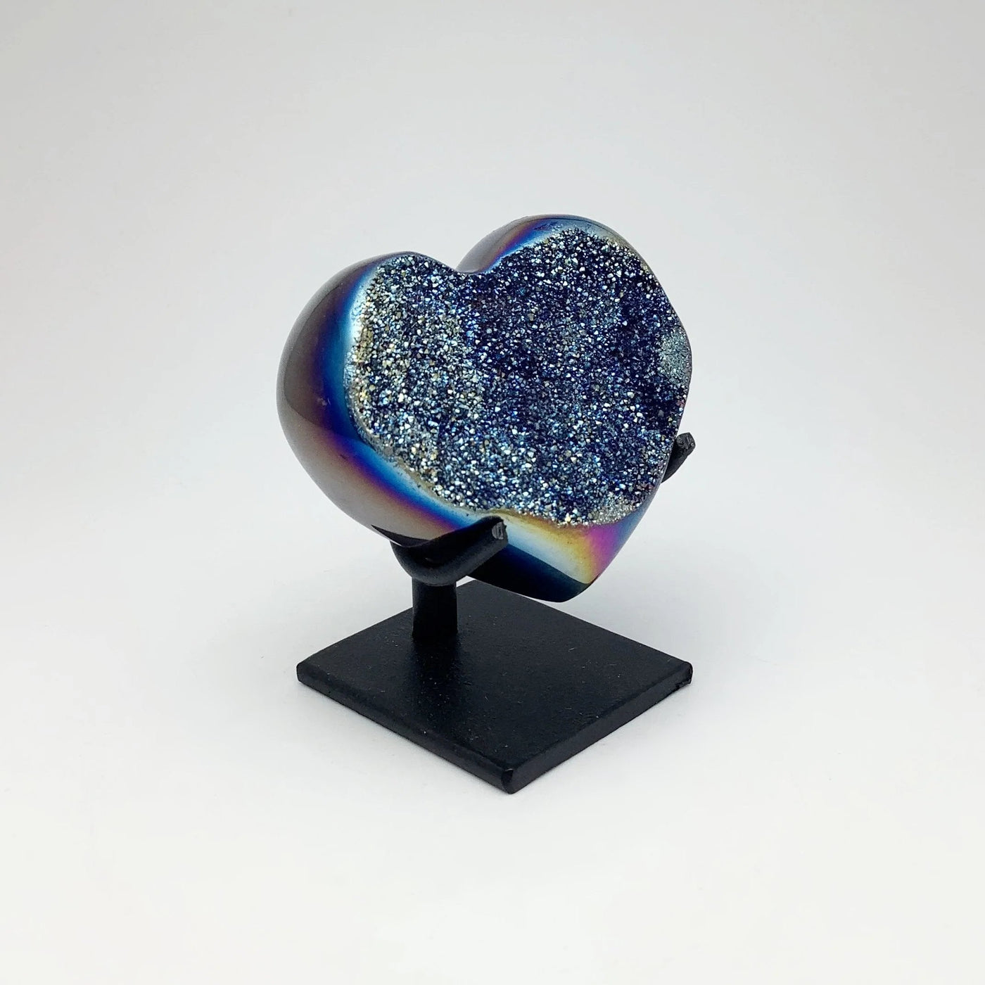Rainbow Quartz Heart on Stand