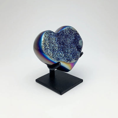 Rainbow Quartz Heart on Stand