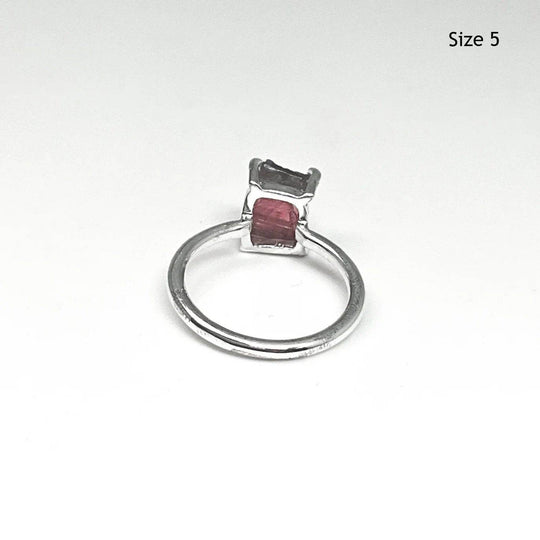 Raw Pink Tourmaline Ring-Rocks and Gems Canada