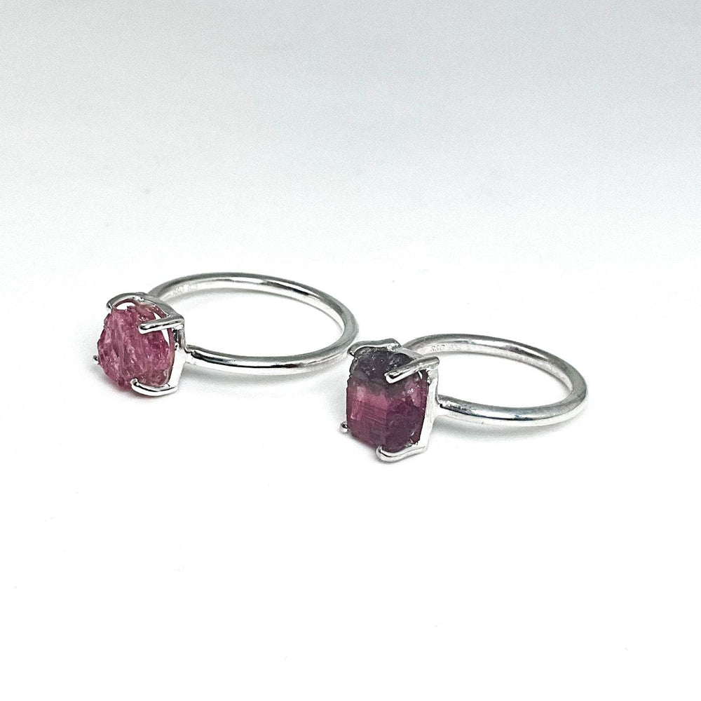 Raw Pink Tourmaline Ring-Rocks and Gems Canada