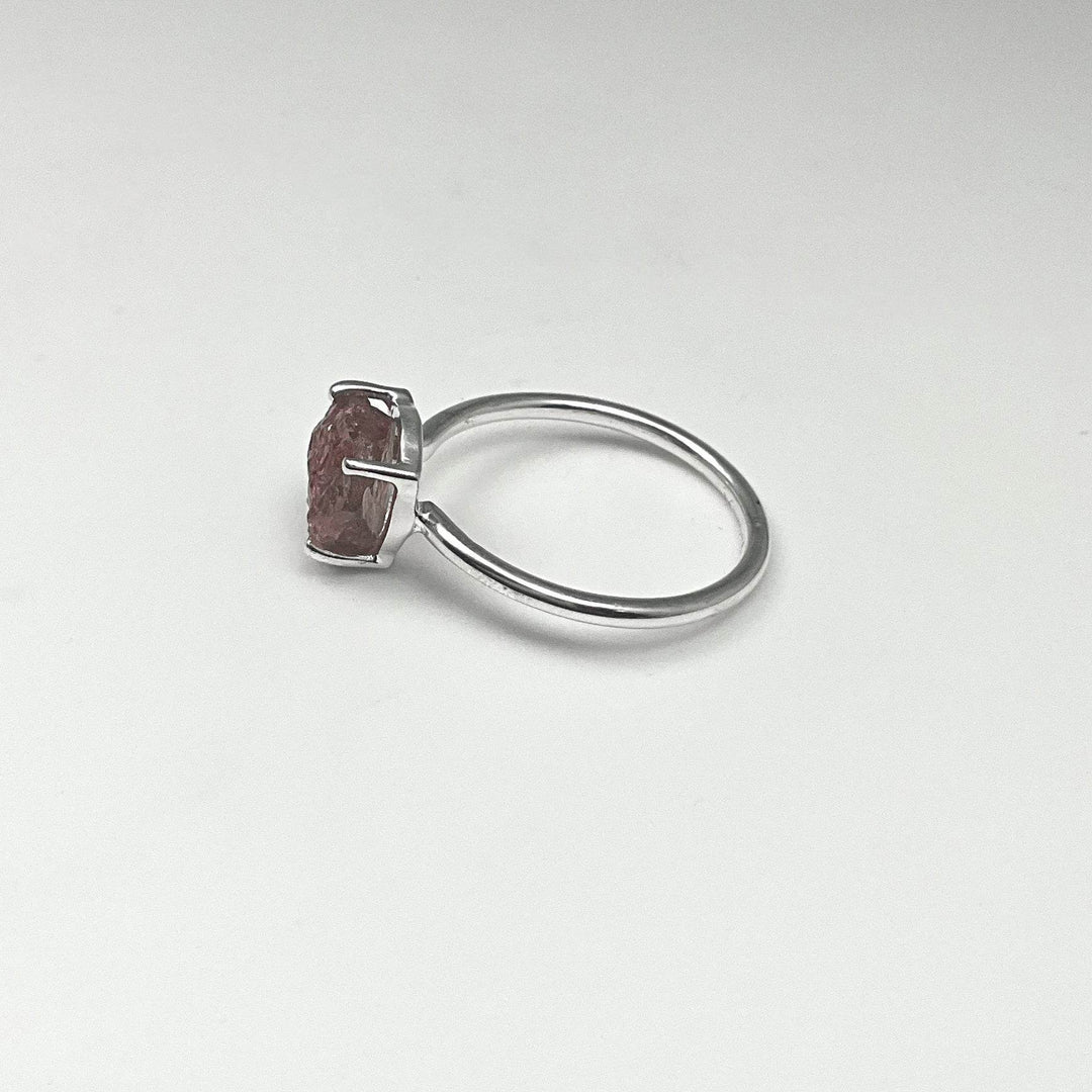 Raw Pink Tourmaline Ring-Rocks and Gems Canada