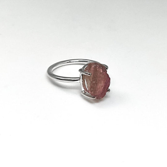 Raw Pink Tourmaline Ring-Rocks and Gems Canada