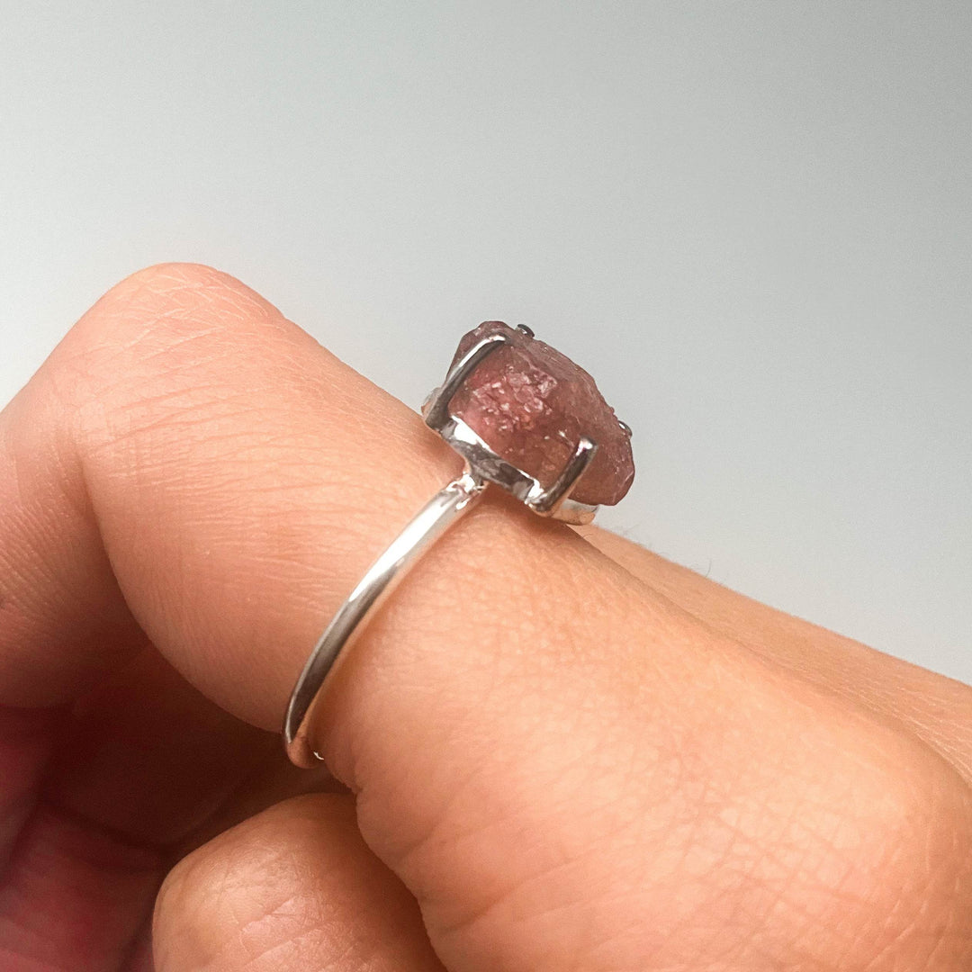Raw Pink Tourmaline Ring-Rocks and Gems Canada
