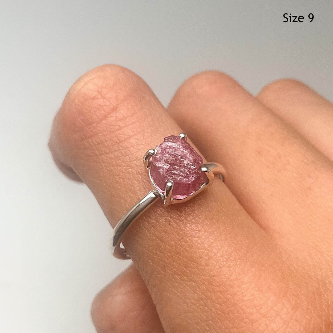 Raw Pink Tourmaline Ring-Rocks and Gems Canada