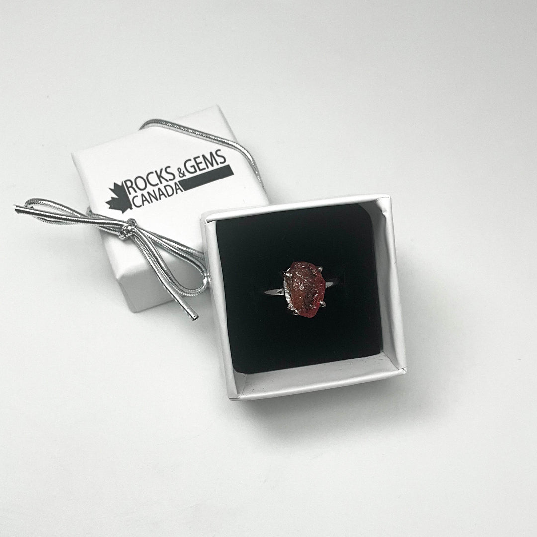 Raw Pink Tourmaline Ring-Rocks and Gems Canada