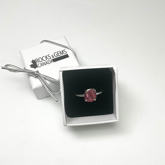 Raw Pink Tourmaline Ring-Rocks and Gems Canada