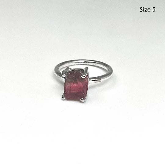 Raw Pink Tourmaline Ring-Rocks and Gems Canada