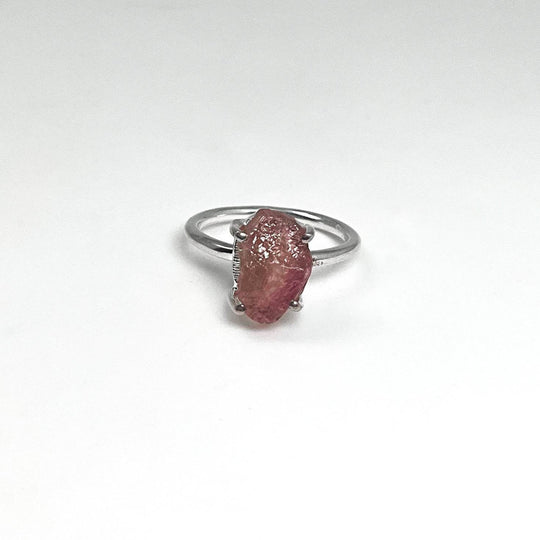 Raw Pink Tourmaline Ring-Rocks and Gems Canada