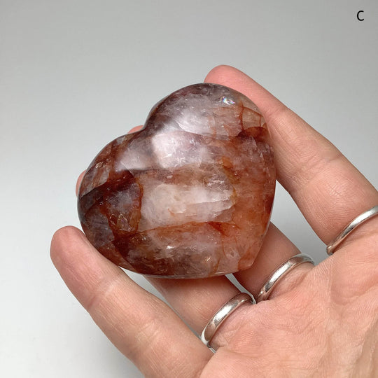 Red Hematoid Quartz Heart-Rocks and Gems Canada