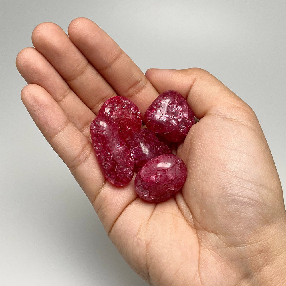 Red Crackle Quartz Small Tumbles Pouch - Rocks and Gems Canada
