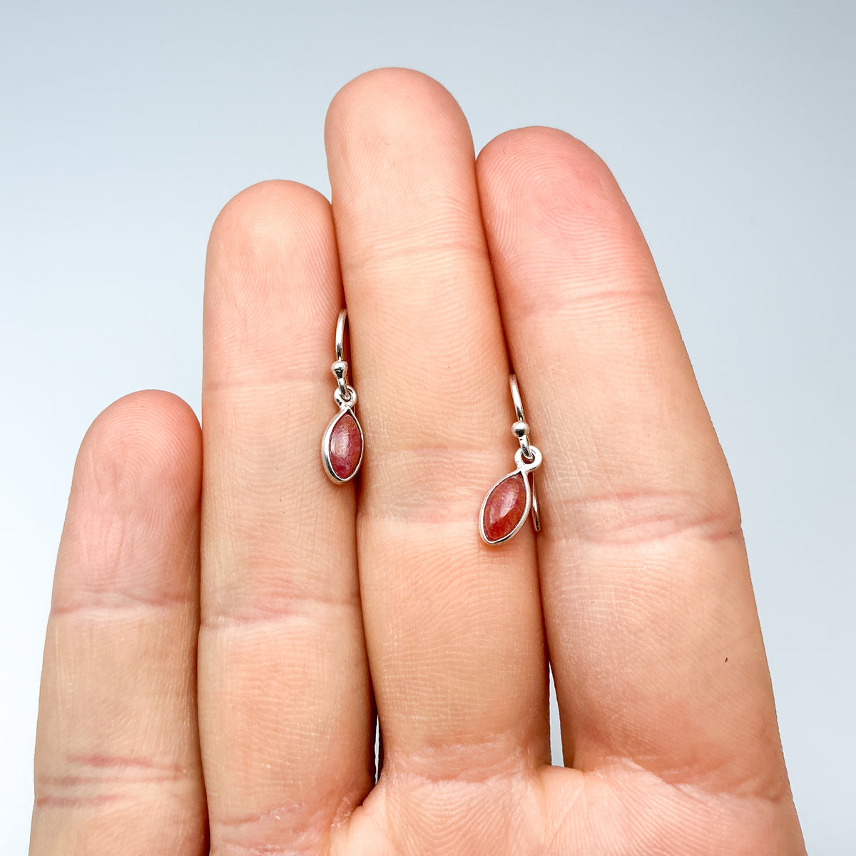 Rhodonite Dangle Earrings-Rocks and Gems Canada