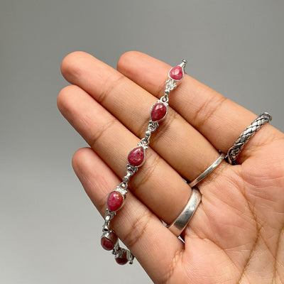 Rhodonite Sterling Silver Bracelet