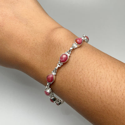 Rhodonite Sterling Silver Bracelet