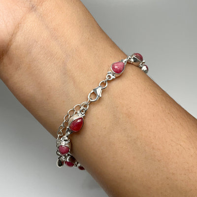 Rhodonite Sterling Silver Bracelet