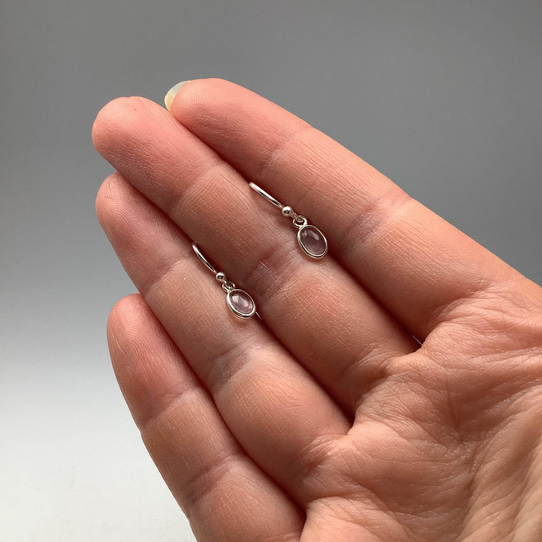 Rose Quartz Dangle Earrings-Rocks and Gems Canada