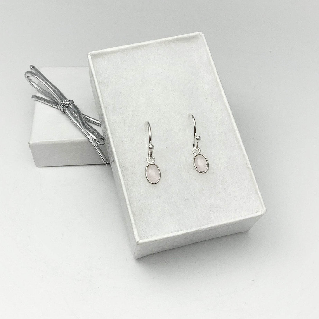 Rose Quartz Dangle Earrings-Rocks and Gems Canada